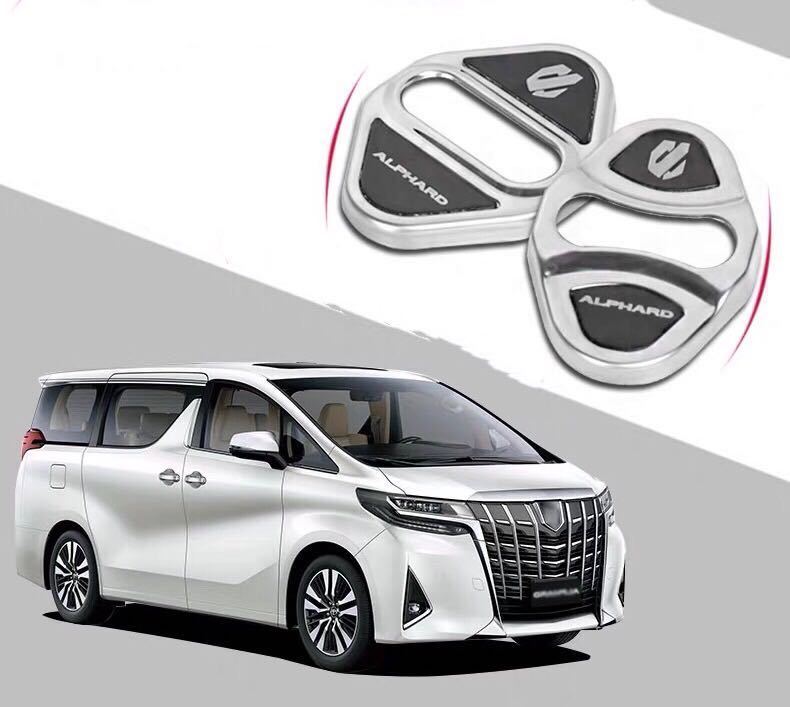 ★AS★新バージョン★新品未使用★トヨタ ALPHARD アルファード 30系 前期 後期★ドア ストライカー カバー★ブラック＆シルバーメタリック