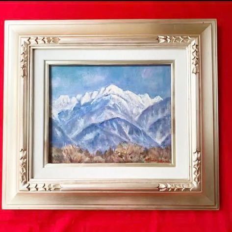 真作 高倉一二 「劒岳」山岳風景 富山の精鋭 油彩3号美品 日展 勲五島