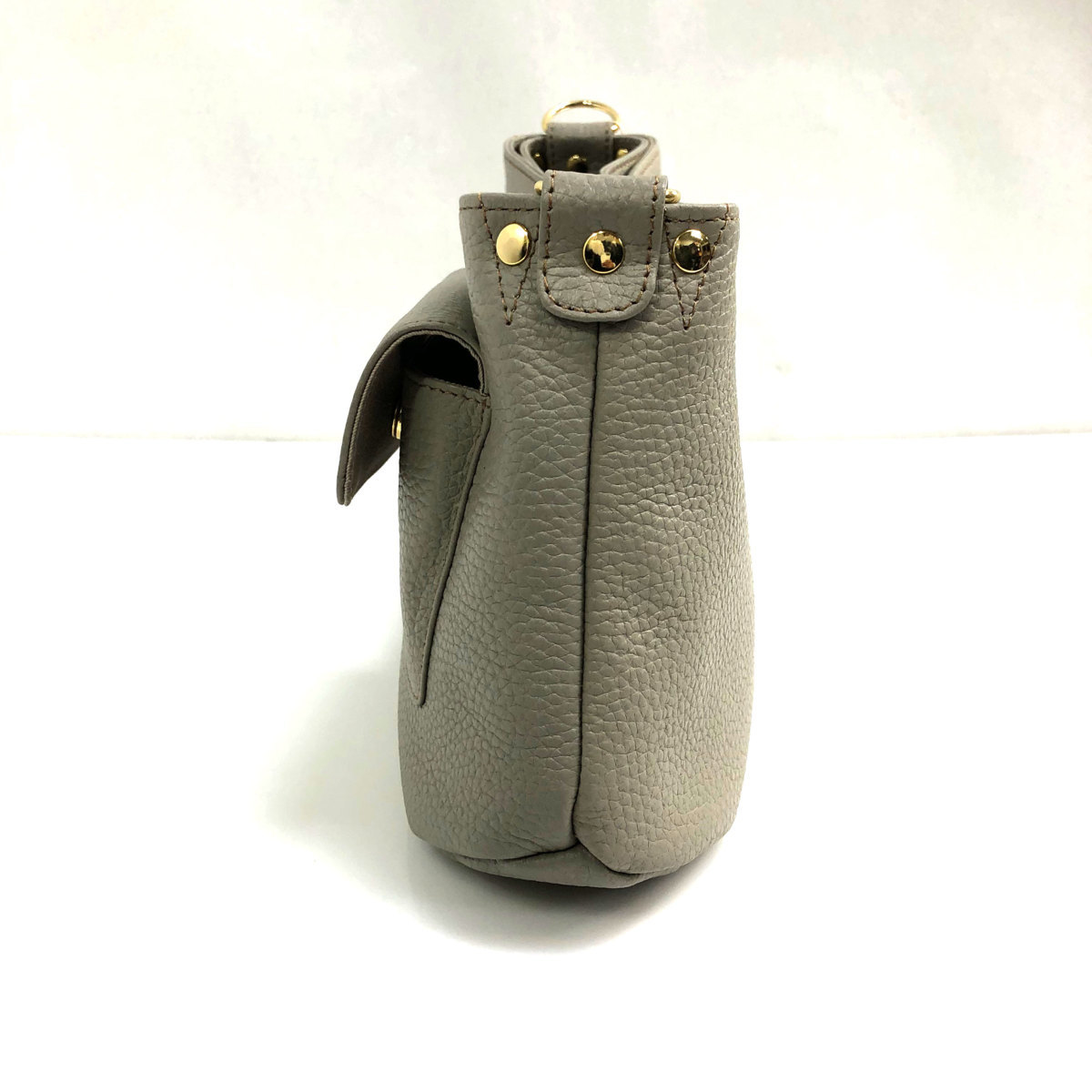 美品 アタオ レザー 2WAY ハンドバッグ グレージュ系 レディース 