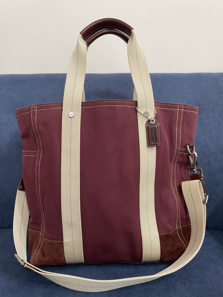 COACH メンズ シグネチャー コーチ 定価10万 キャンバス×レザー 