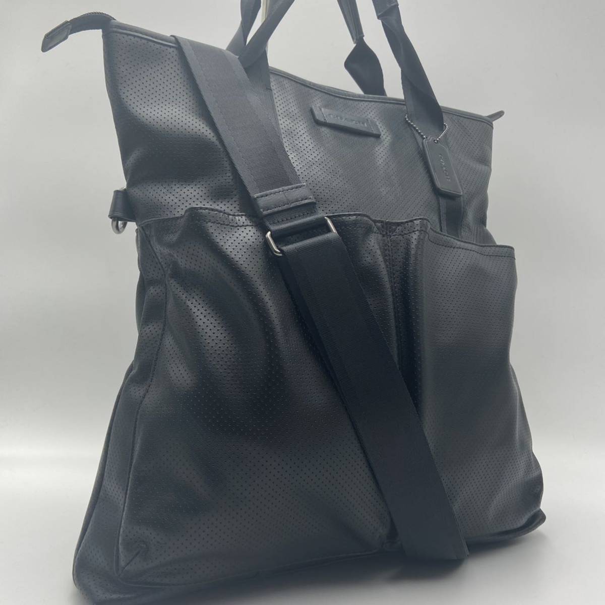 【未使用級 】コーチ 2way ビジネスバッグ オールレザー ブラック A4収納 COACH - コーチ／COACH バッグ ブリーフケース ビジネスバッグ 鞄