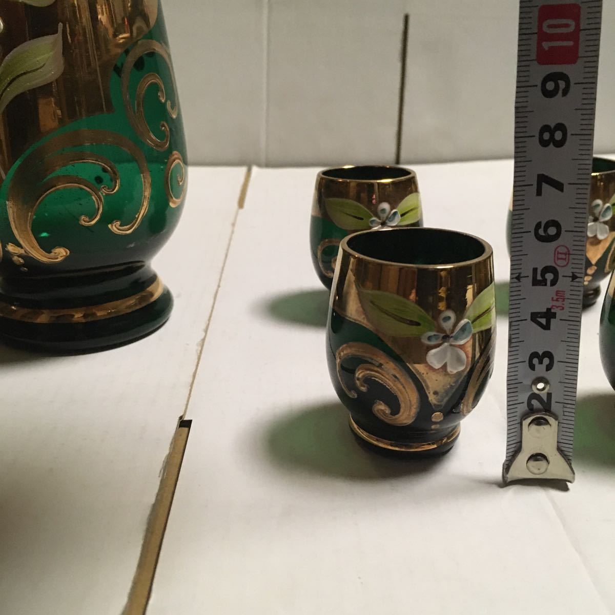 ガラス ベネチアングラス 酒器 色ガラス 西洋骨董 ヨーロッパガラス 