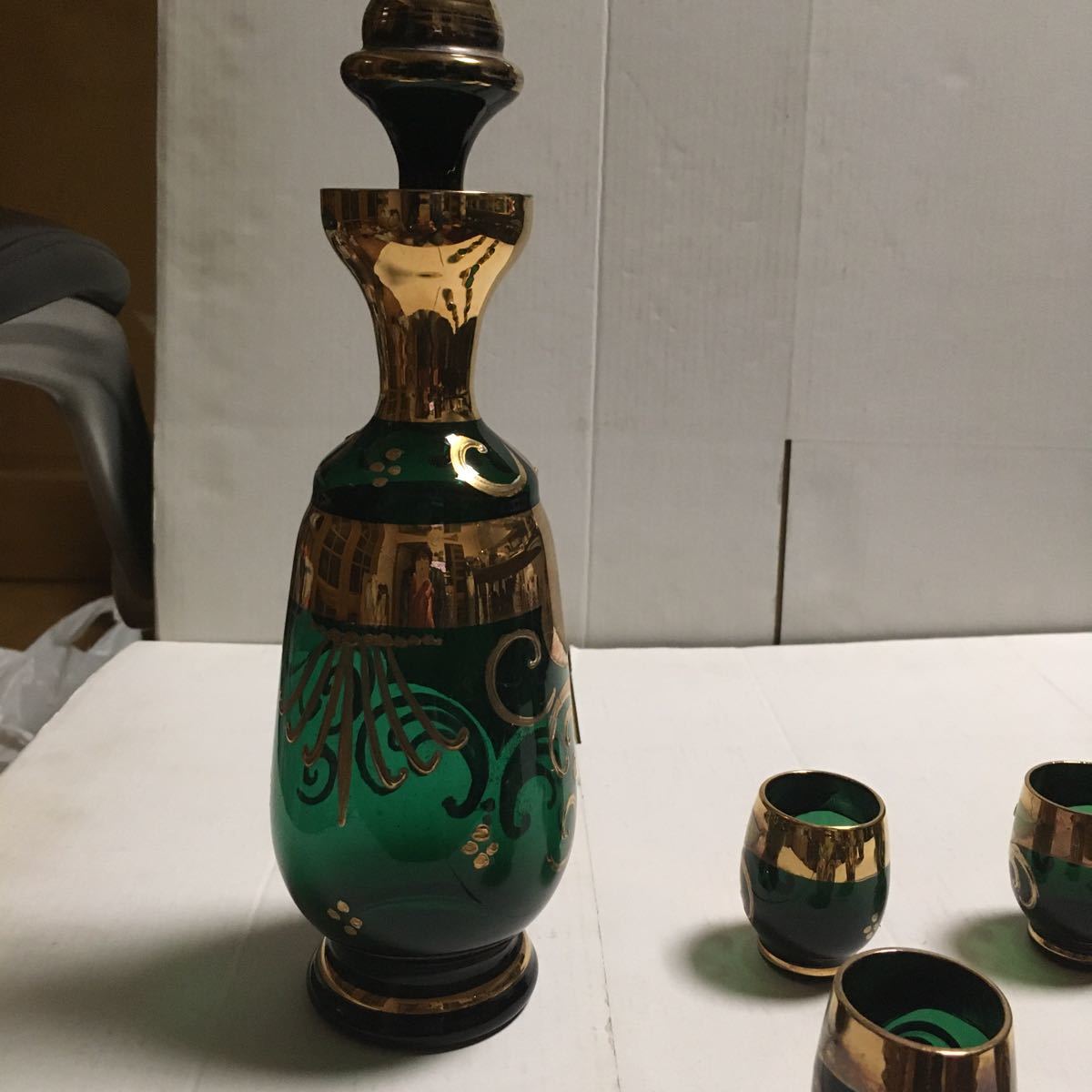 ガラス ベネチアングラス 酒器 色ガラス 西洋骨董 ヨーロッパガラス 