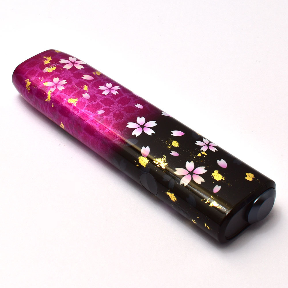 アイコス イルマワン 本体 オーダー制作 桜鯉柄金箔入り ピンク