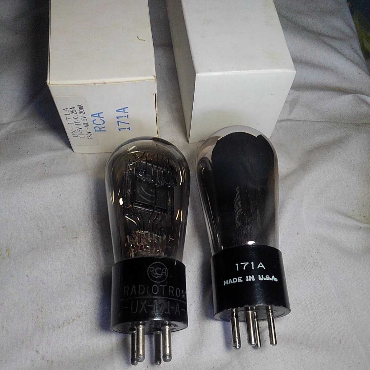 RCA UX-171A ナス管 刻印 3極管 真空管 中古 RADIOTRON 2本組 RCAと