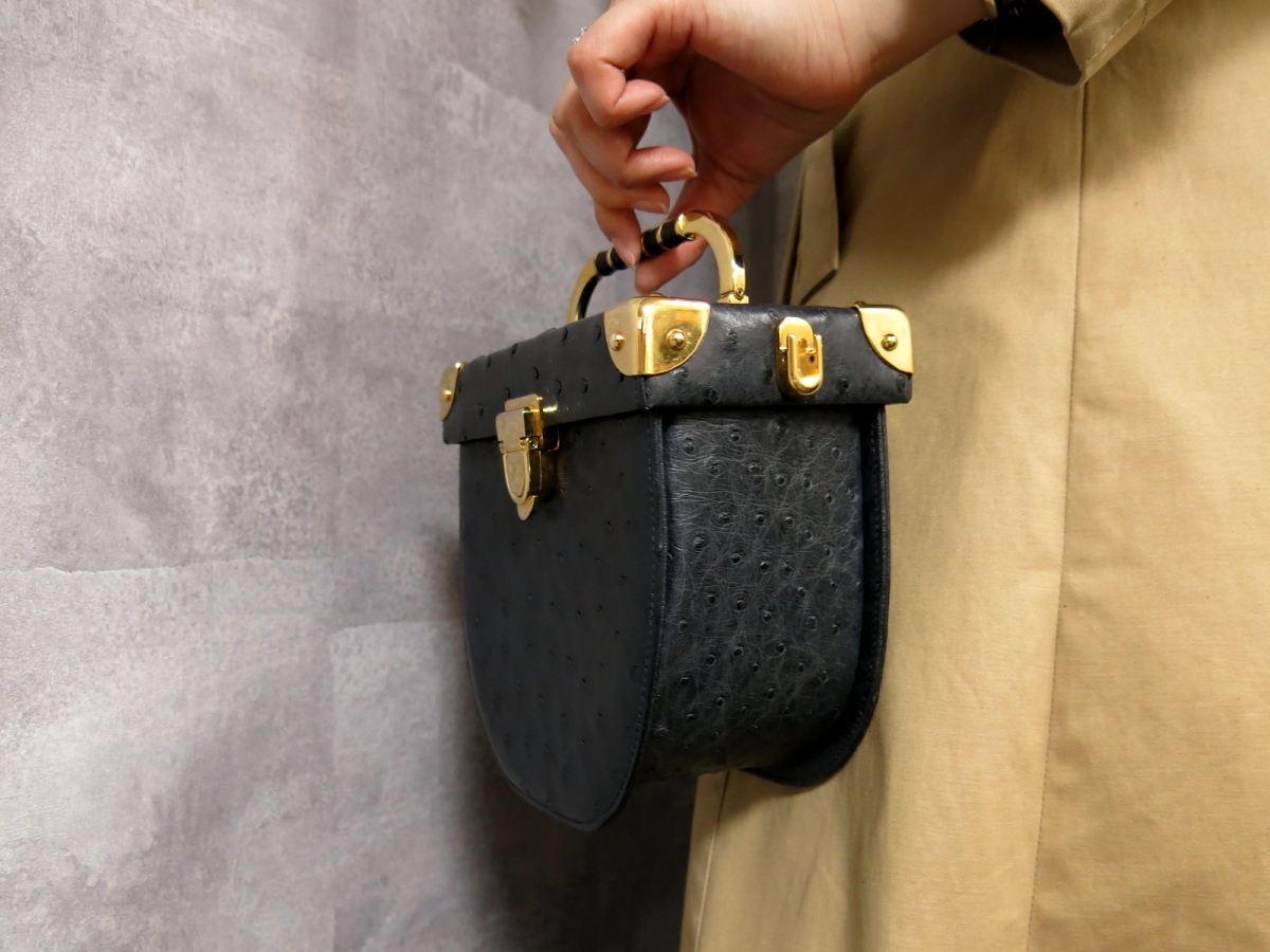 ○超美品○BALLY バリー○オーストリッチ 本 だちょう 革○ミニ ハンド