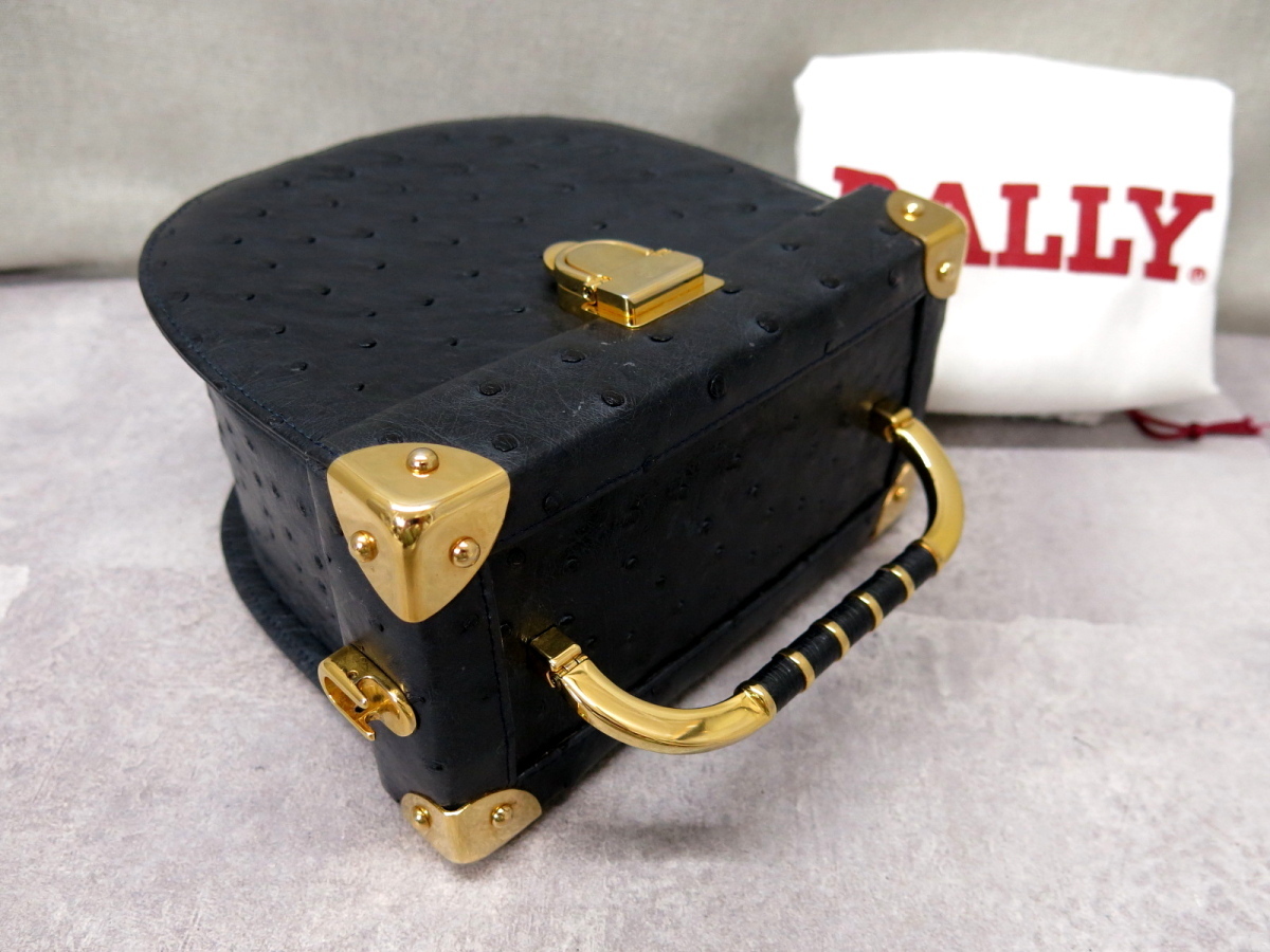 ○超美品○BALLY バリー○オーストリッチ 本 だちょう 革○ミニ ハンド