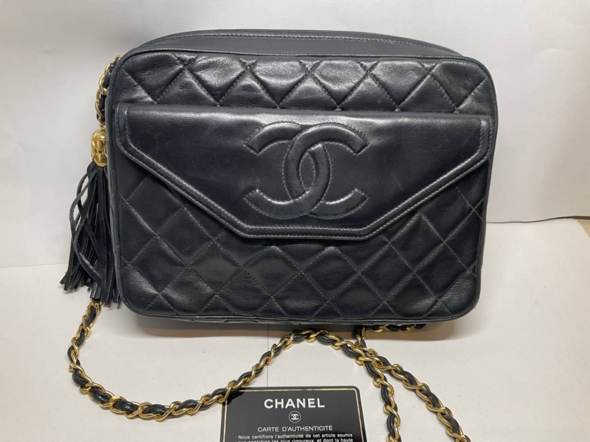 極美品　本物　CHANEL マトラッセ フリンジ ショルダーメッセンジャーバッグ CHANEL シャネル マトラッセ フリンジ ショルダーバッグ マトラッセ
