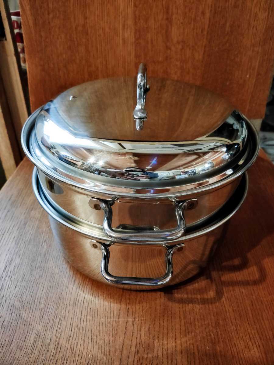 ☆未使用品☆工房アイザワ ブラックピーマン 蒸し器 スチーマー 両手鍋