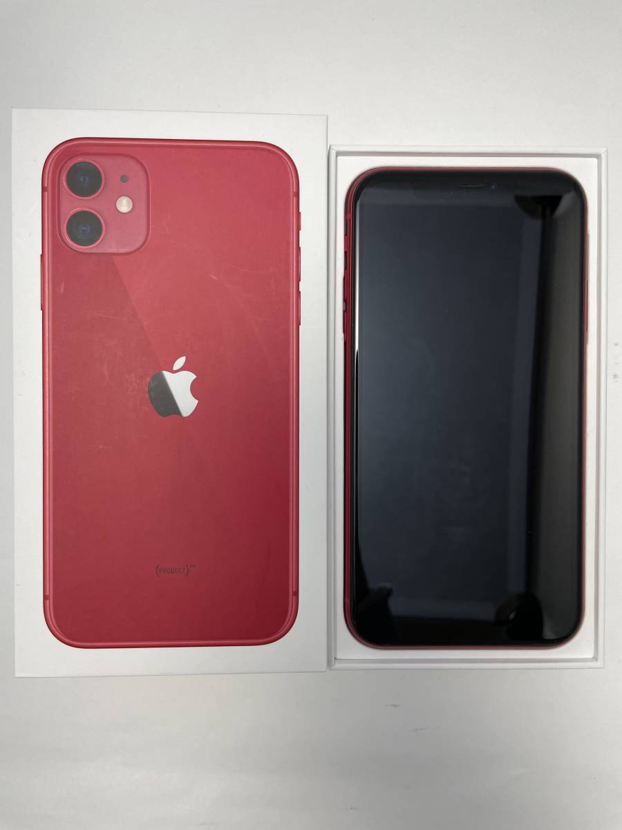 iPhone 11 128gb レッド　箱無し 中古] 1円スタート iPhone11 RED 128GB SIMロック解除なし au 128GB