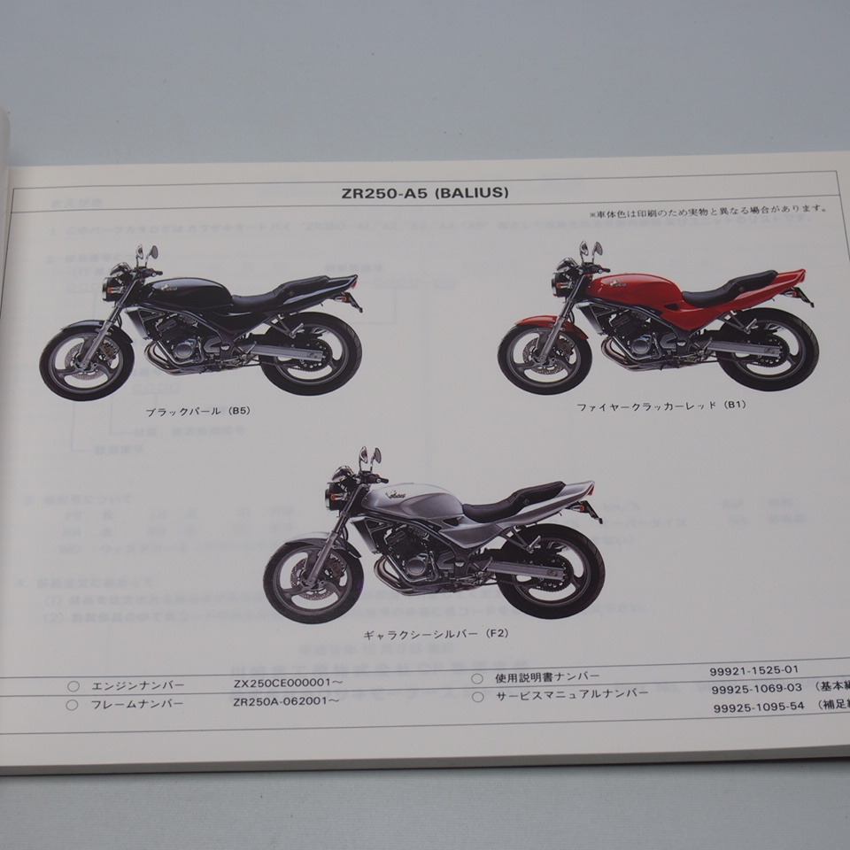 中古 カワサキ 正規 BALIUS BALIUS-II バリオス バリウスZR250-A1/A2