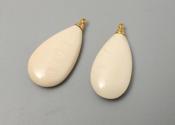 R584. マンモス牙 琥珀 アンバー 端材多数まとめて / 宝飾品装身具