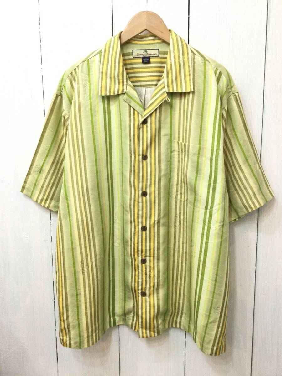 限定SALE，2026 Tommy Bahama トミーバハマ シルクシャツ アロハシャツ ハワイアン レア柄 半袖開襟シャツ メンズL 大きめ 黄緑系 良品綺麗(Lサイズ)｜売買されたオークション情報、yahooの商品情報をアーカイブ アロハシャツ