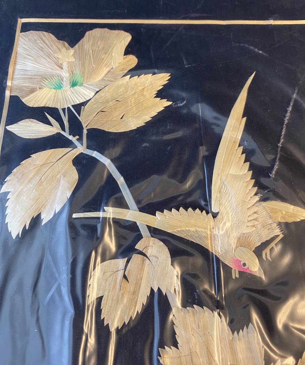 クラフト 中国伝統手工芸品 絵画 麦わら絵画 3枚セット 未開封 朝顔 美 