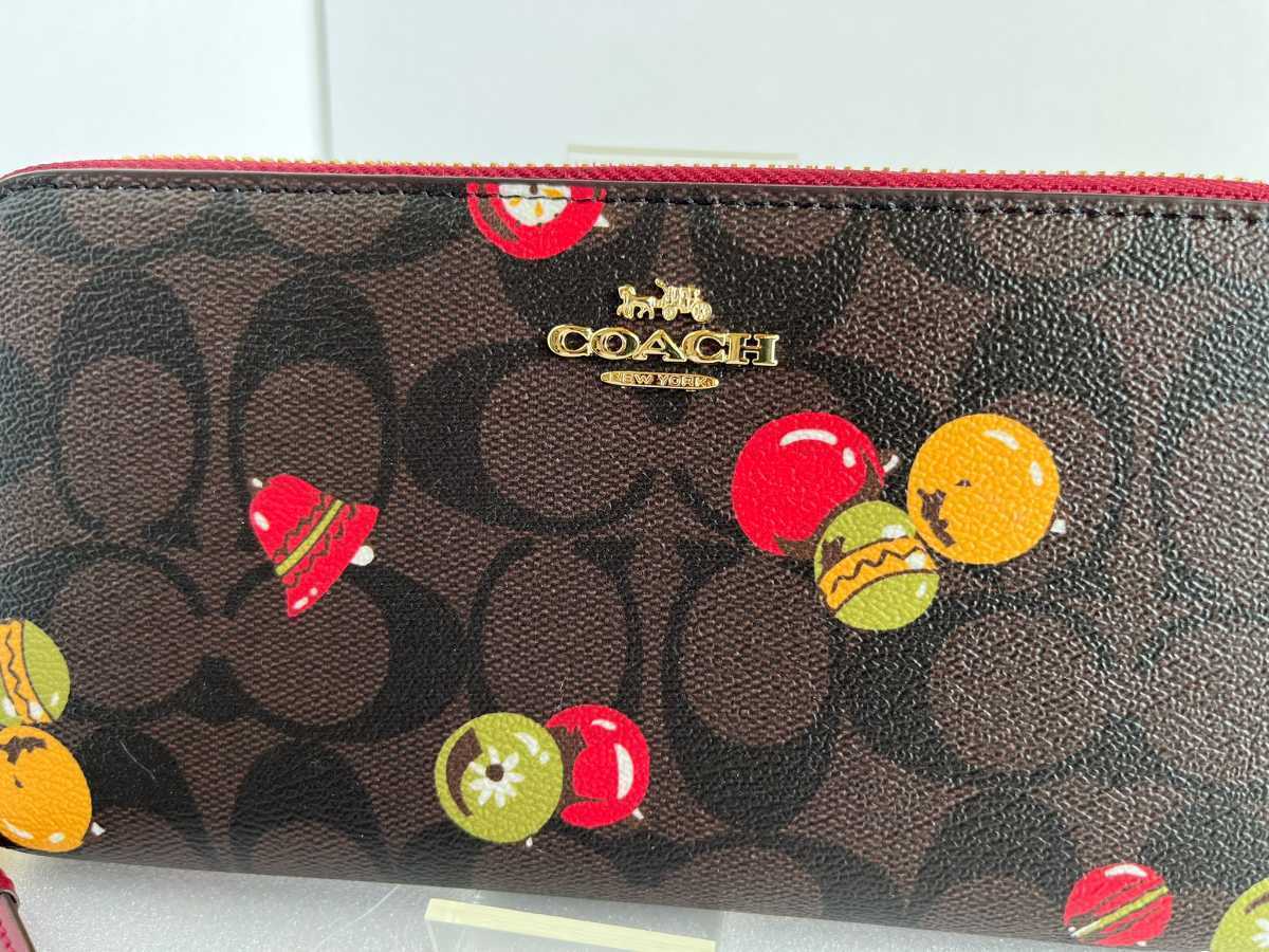1円スタート【新品未使用】COACH コーチ 長財布 7411 オーナメント 