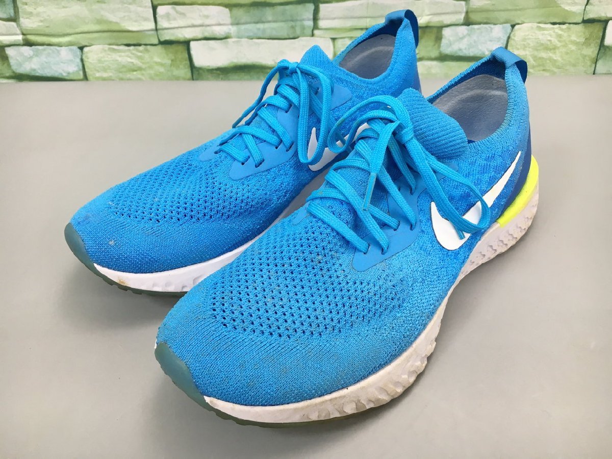 ナイキ NIKE メンズ エピックリアクトフライニット 28cm ブルー AP0067-401 ランニングシューズ 2203LR224