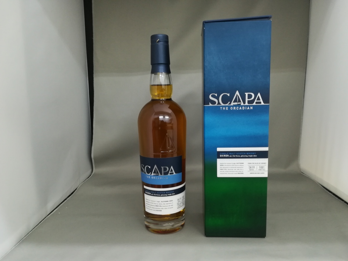 【人気，HOT】 古酒 未開栓 SCAPA スキャパ SKIREN スキレン 40％ 700ml 箱付 シングルモルトウイスキー 1-2-1(シングルモルト)｜売買されたオークション情報、yahooの商品情報をアーカイブ公開 - オークファン シングルモルト