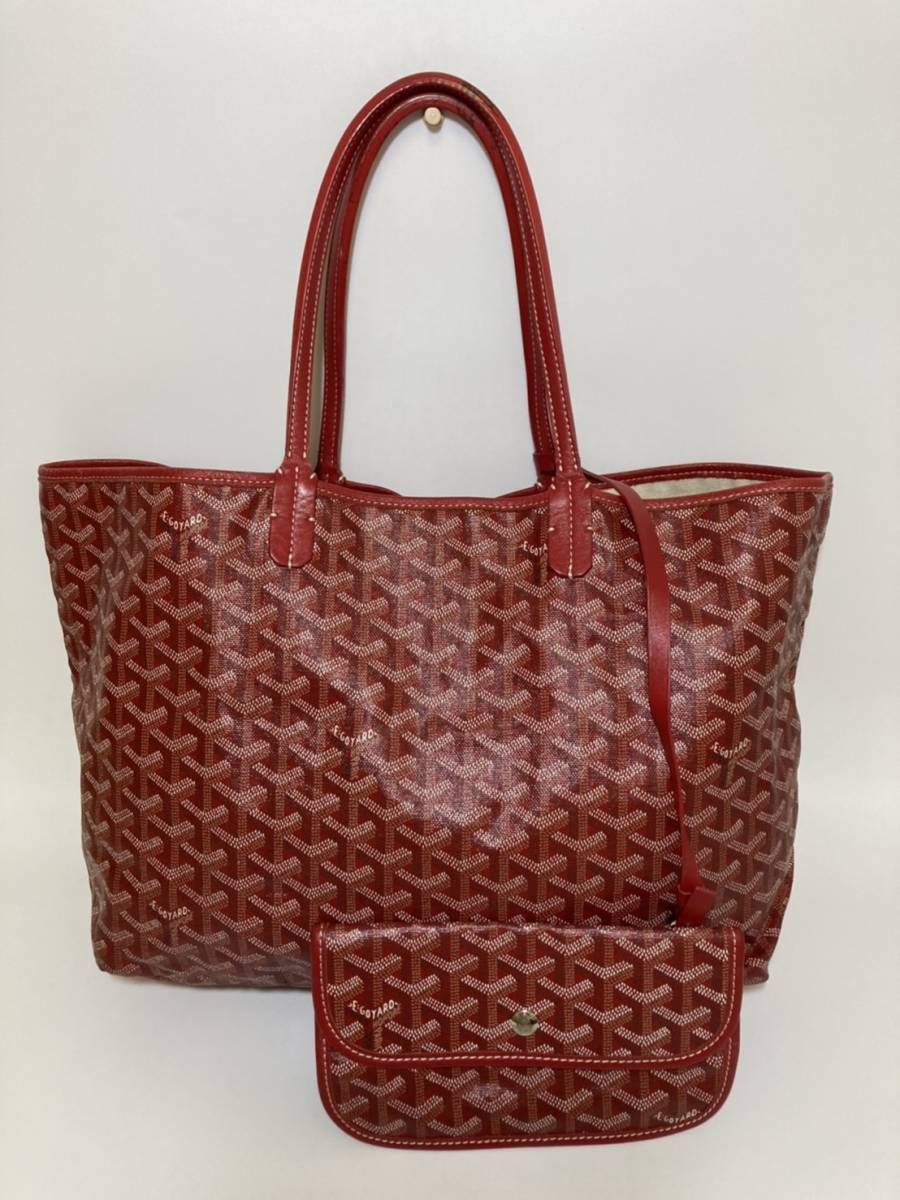 ☆現状品☆ GOYARD ゴヤール トートバッグ サンルイPM レッド ポーチ 