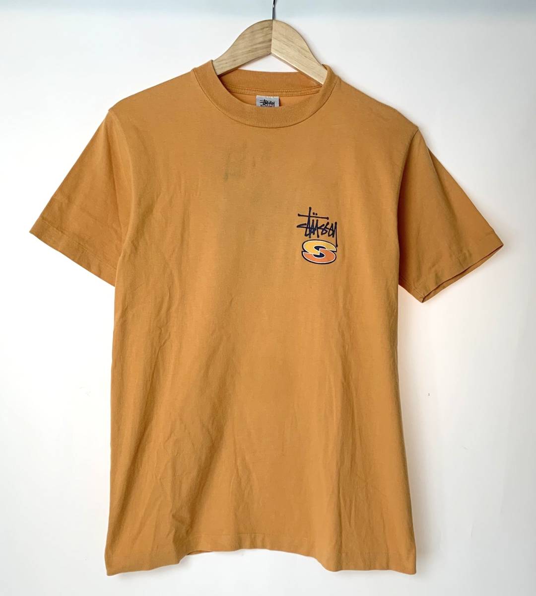 90s OLD STUSSY ロゴプリント Tシャツ 緑 M USA製 紺タグ ヴィンテージ