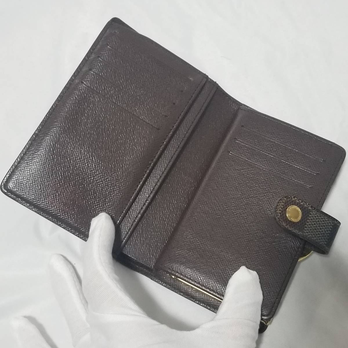 【1スタ】【格安】Louis Vuitton ルイヴィトン ポルトフォイユ ヴィエノワ ダミエ ゴールド金具 ブラウン コンパクト財布 二つ折り ルイヴィトン VUITTON LOUIS コンパクト ■LOUIS 保存袋ありEAAL2074