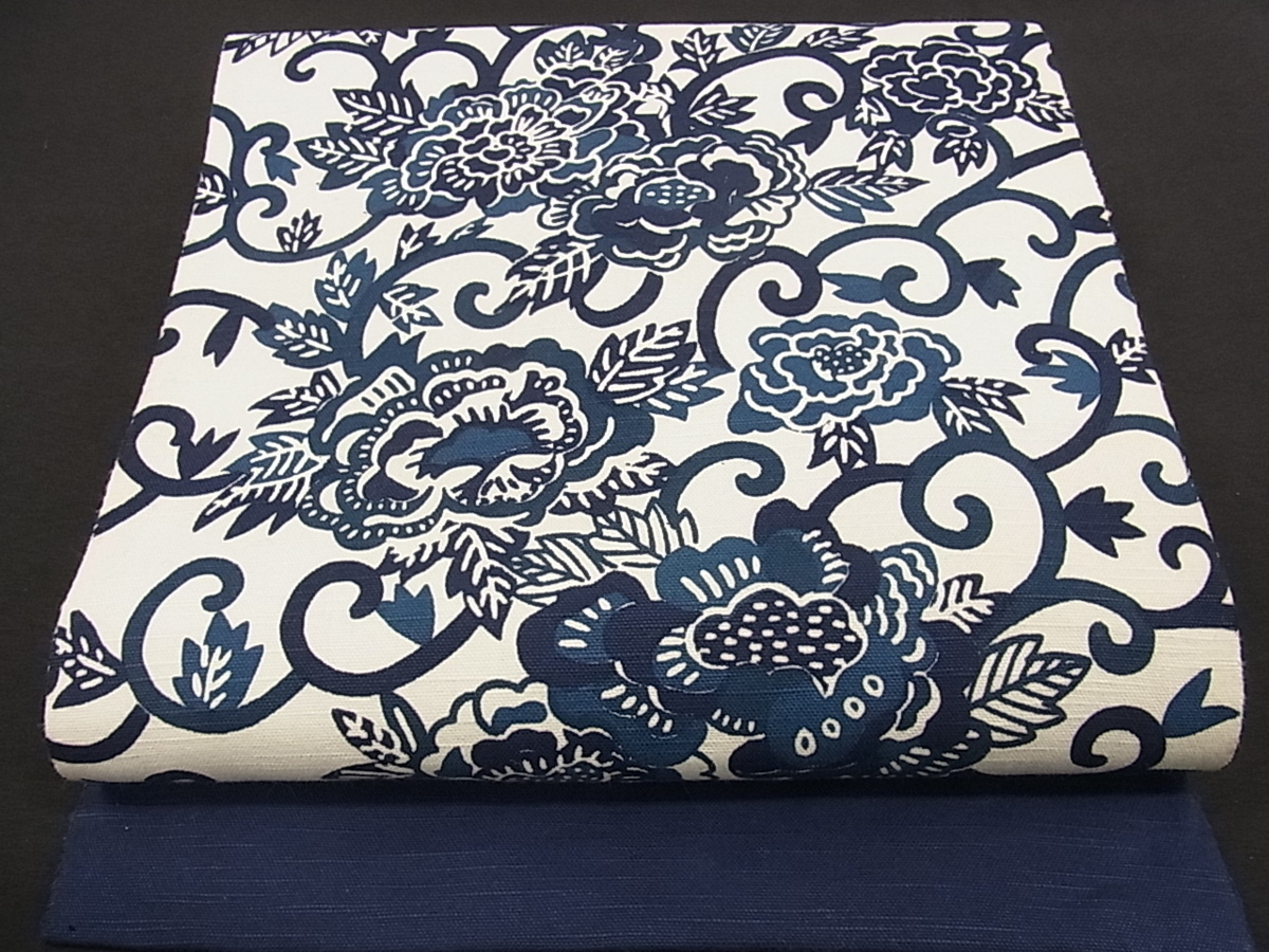 逸品 型染め 正絹 紬地 綿 CABA0713ng DAAN8023rt 草花文 浴衣 平和屋 