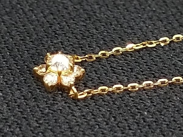 agete／アガット／ K18／ダイヤモンド0.1ct／雪の結晶デザインネックレス／センター石ローズカット