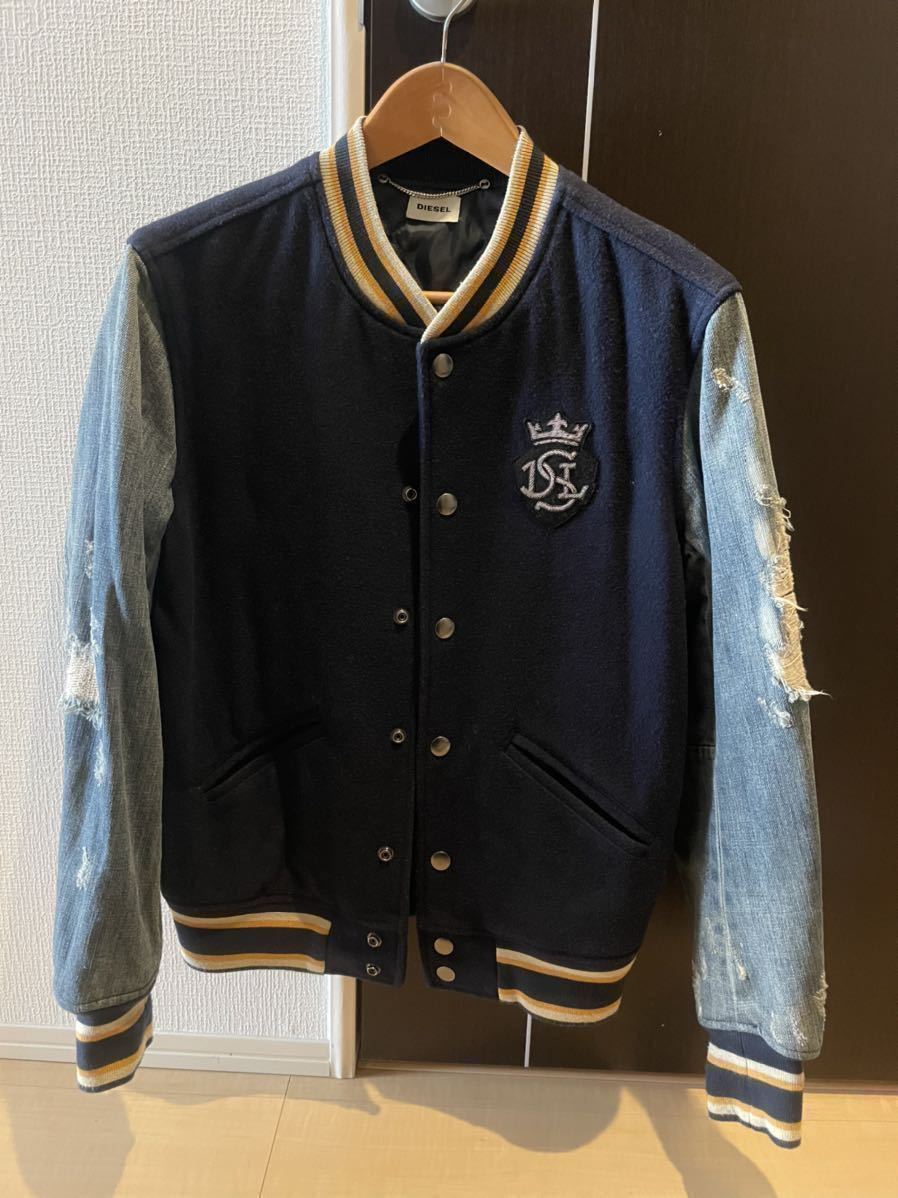DIESEL ディーゼル スタジャン アウター ジャケット トップス Sサイズ ポリエステル メンズ レディース ユニセックス ネイビー デニム DIESEL スタジャン ディーゼル DIESEL(ディーゼル) XL以上 バック