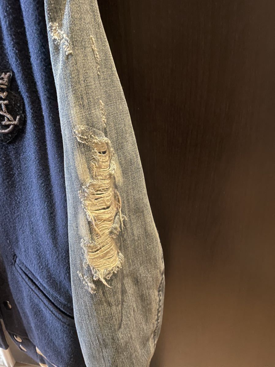 DIESEL ディーゼル スタジャン アウター ジャケット トップス Sサイズ ポリエステル メンズ レディース ユニセックス ネイビー デニム DIESEL スタジャン ディーゼル DIESEL(ディーゼル) XL以上 バック