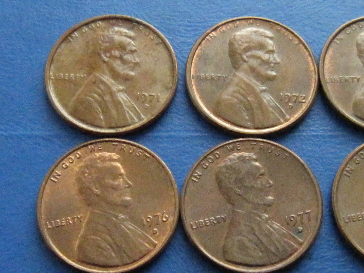 ☆アメリカ【1971年(D)〜1980年(D)リンカーン1セントコイン（penny）年 