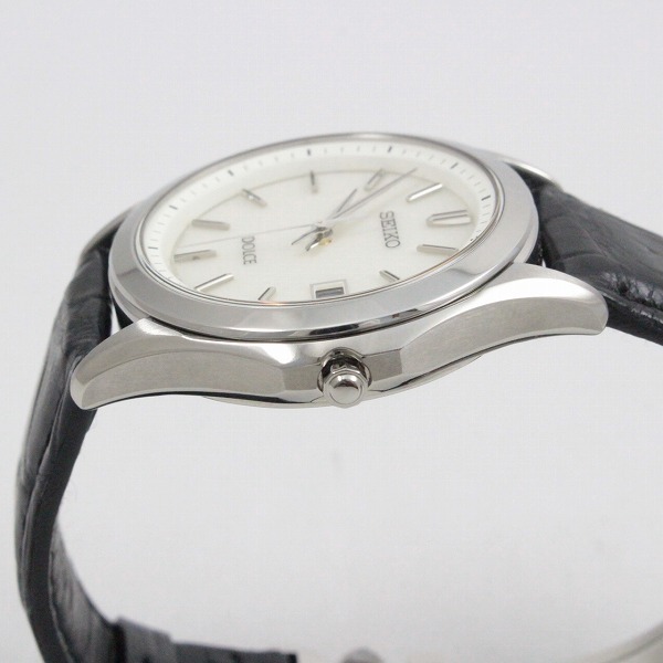 美品】SEIKO セイコー ドルチェ ソーラー メンズ 腕時計 白系文字盤