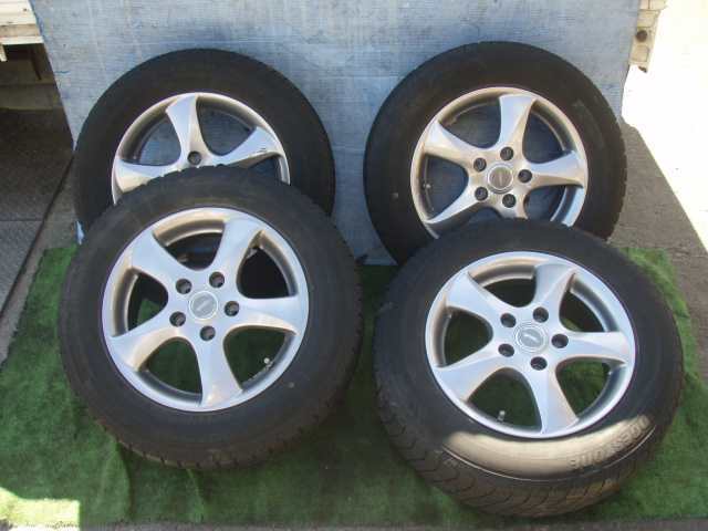 ★ C26 セレナ についていた社外 アルミホイール付 スタッドレスタイヤ 15インチ PCD114.3 5穴 6J +45 195/65R15 BS　4本SET 330649JJ
