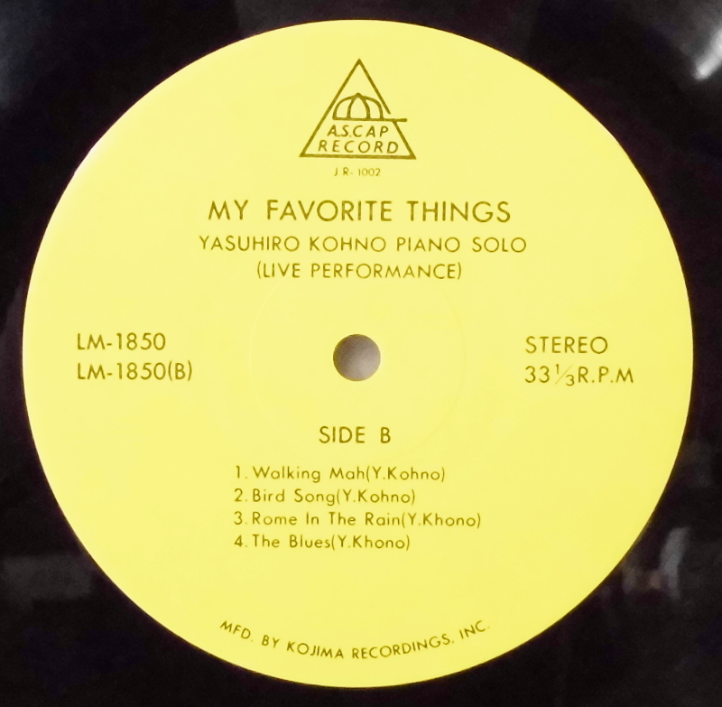 LP マイ・フェイバリット・シングス 河野康弘 / DIWレコード 1987年 和
