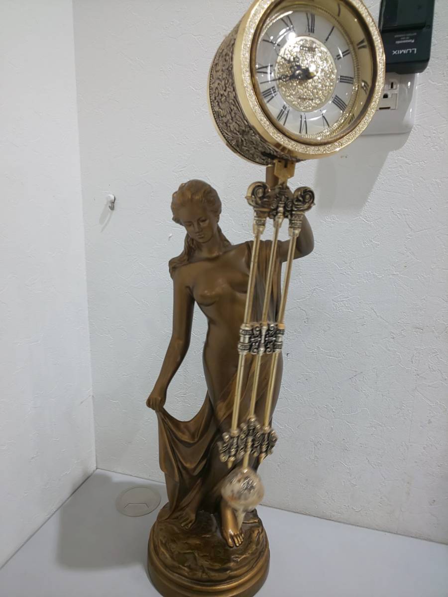 41395☆CITIZEN シチズン アンティーク 置時計 ギリシャ彫刻 女性像