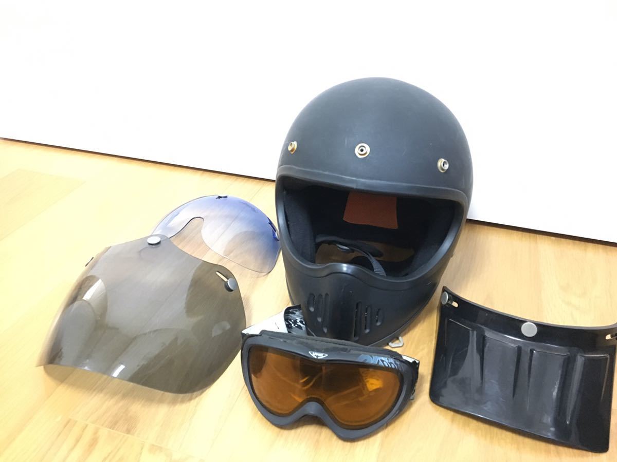 OGK スパンカー バイク ヘルメット マッドブラック ビンテージ おまけ 