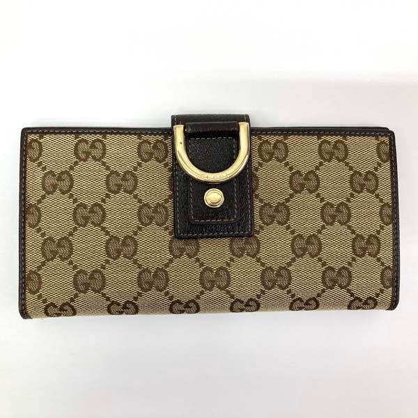 t）グッチ GUCCI 二つ折り長財布 GGキャンバス アビー 141412-2149