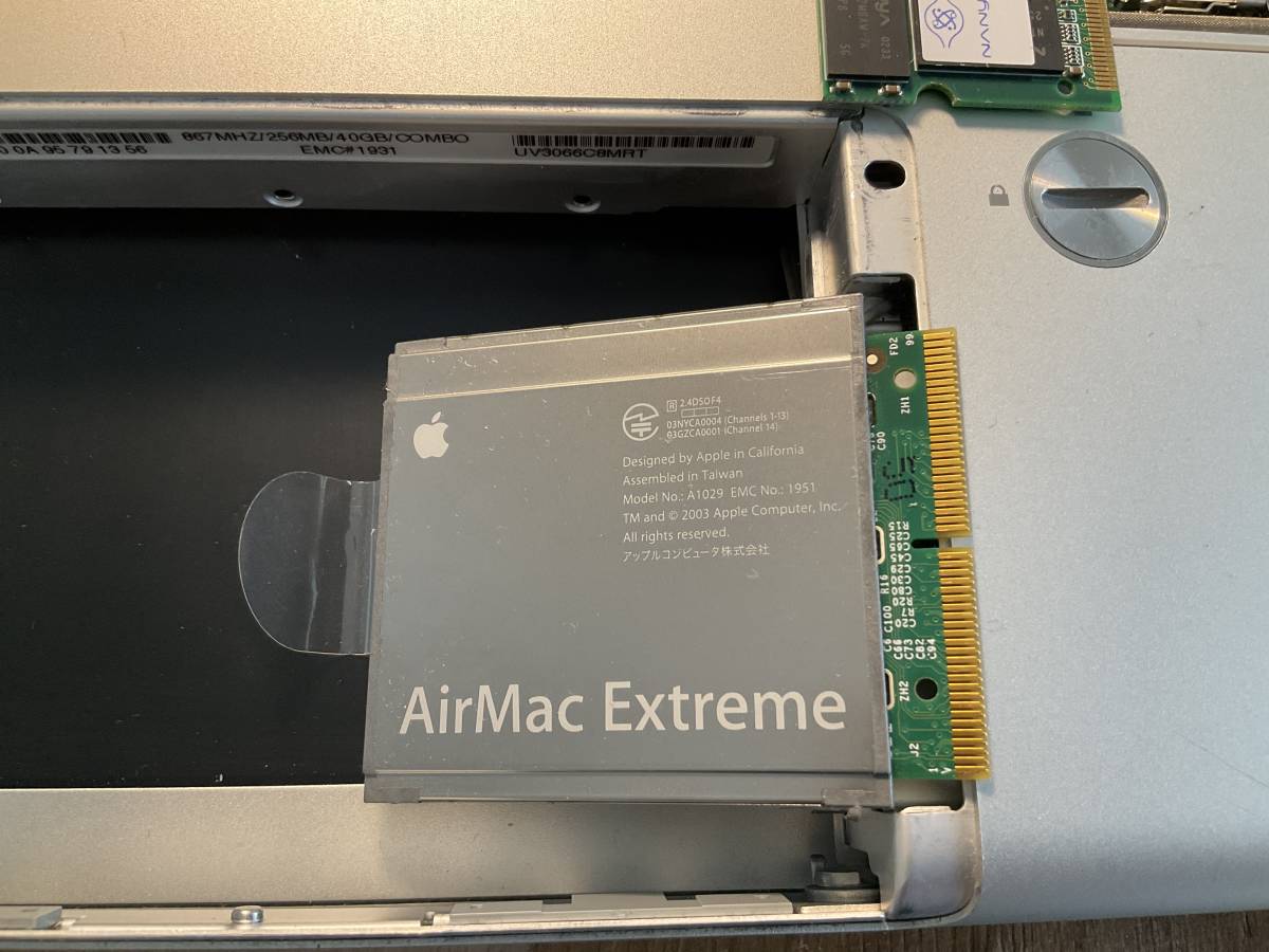 Apple PowerBook G4 12インチ model no. A1010 ジャンク メモリ512MB 