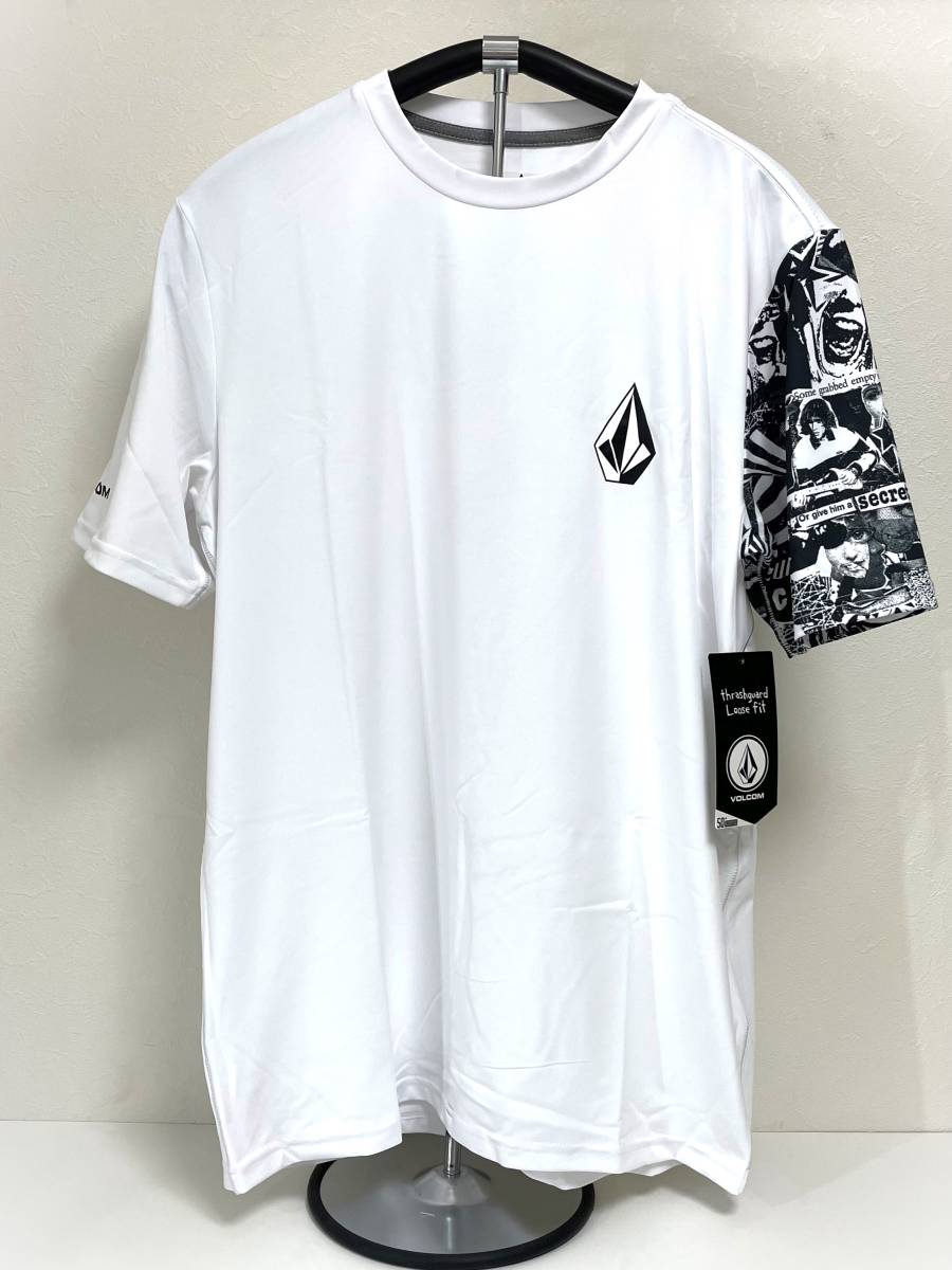 VOLCOM ボルコム A9112202WHT① メンズ Lサイズ 半袖ラッシュガード サーフTシャツ Surf T-shirt ホワイト色 ヴォルコム 新品即決 送料無料