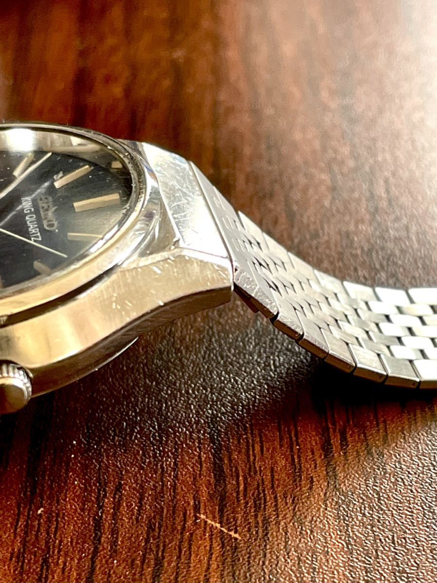 SEIKO 美品 稼動品 特殊ブルー文字盤 人気 KING キングクォーツ 稼働