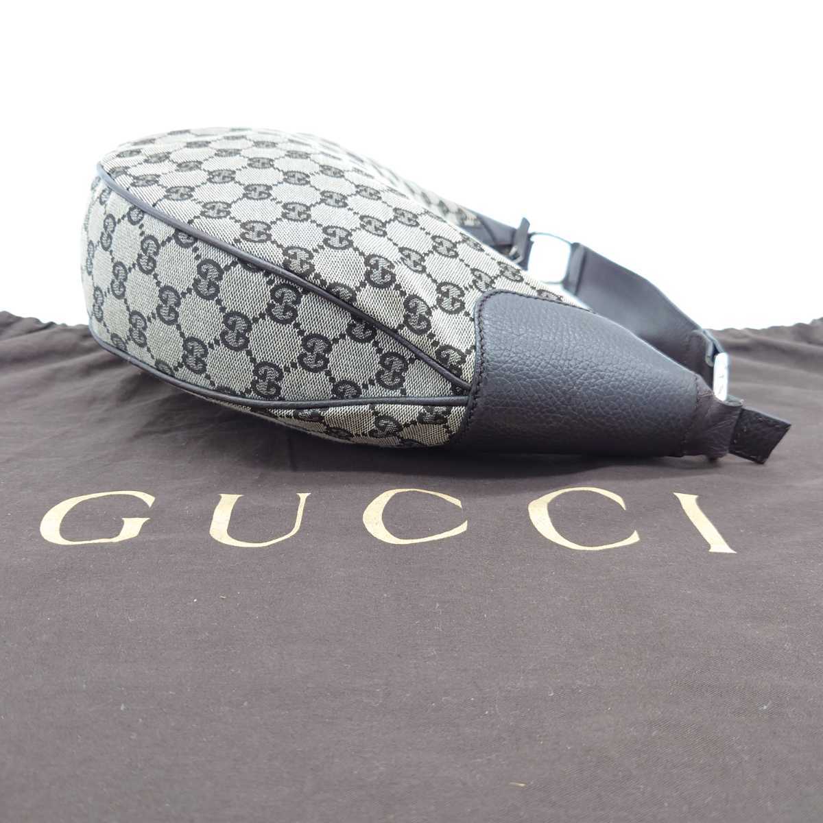1円 【極美品・最高級】 GUCCI グッチ GG柄 金具 ハーフムーン 三日月 