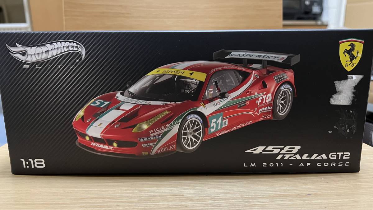 1⁄18 HOTWHEELS ELITE フェラーリ458 ITALIA GT2 ホットウィール