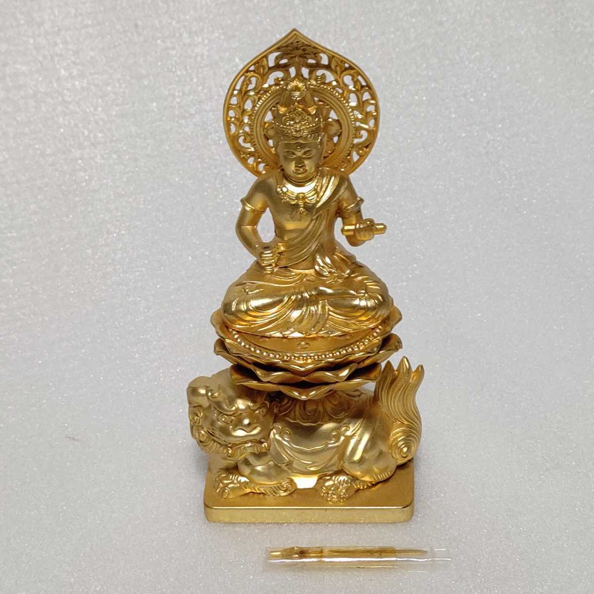 文殊菩薩 | ｜仏像 十二支御守本尊 15cm（金メッキ⁄24金） 仏師：牧田 
