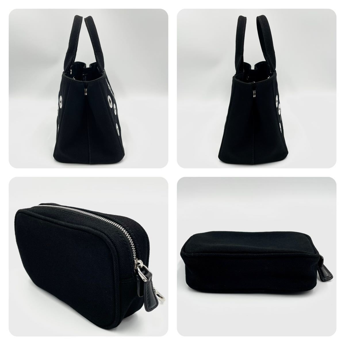 1円 □極美品□ PRADA プラダ カナパ グロメット2way ミニ mini 