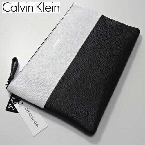 【100%新品，品質保証】 定価2.75万 カルバンクライン 日本製 本牛革レザー クラッチバッグ 黒 白 ハンド セカンドバッグ CK CALVIN KLEIN PLATINUM(ハンドバッグ)｜売買されたオークション情報、yahooの商品情報をアーカイ ハンドバッグ