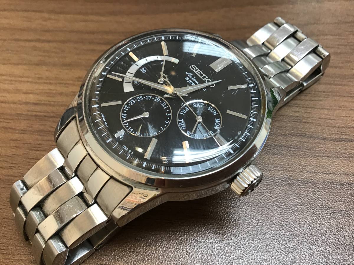 4682□セイコー SEIKO 6R21-00A0 裏スケ 29石 AT 自動巻き メンズ 