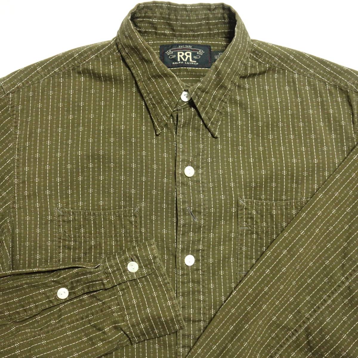 RRL WORK ストライプ ダブルアールエル STRIPE SHIRTS Shirt シャツ L
