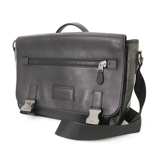 コーチ COACH ブラック シグネチャーキャンバス レザー アウトレット