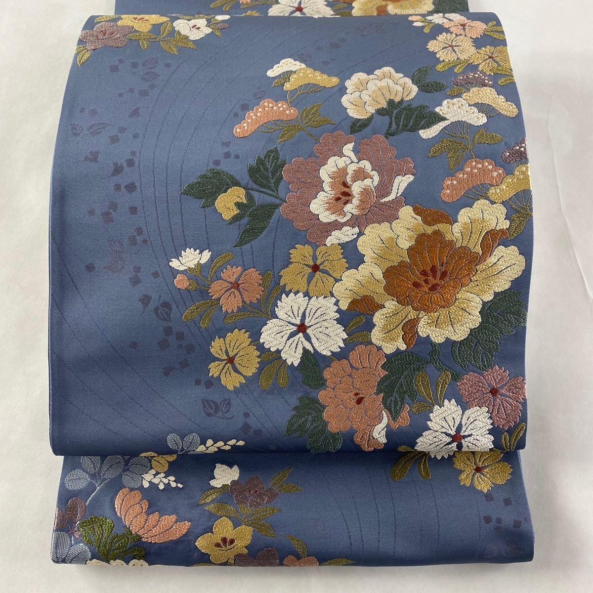 着物月花 じゅらく シックなデザインの袋帯 六通柄 正絹 金銀糸 西陣織物