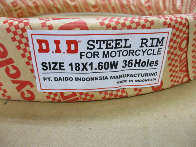 旧CB400F DIDアルミホイル 3027】ホンダ CB400F用 DID製 フロントリム 1.60X18 新品展示品です