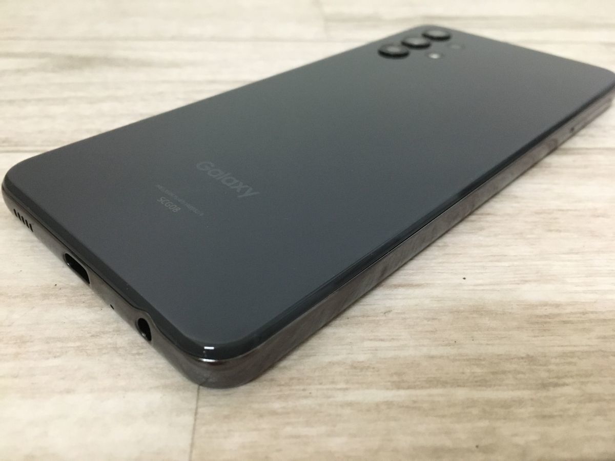 送料198円 ジャンク au Galaxy A32 5G 64GB SCG08 ブラック 充電不可