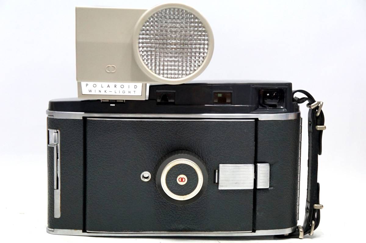 T/ POLAROID 蛇腹カメラ 古いカメラ ストロボ 他 パーツ有り